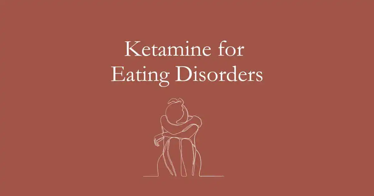 icon of woman suffering from eating disorder and getting treatment with ketamine for eating disorders.