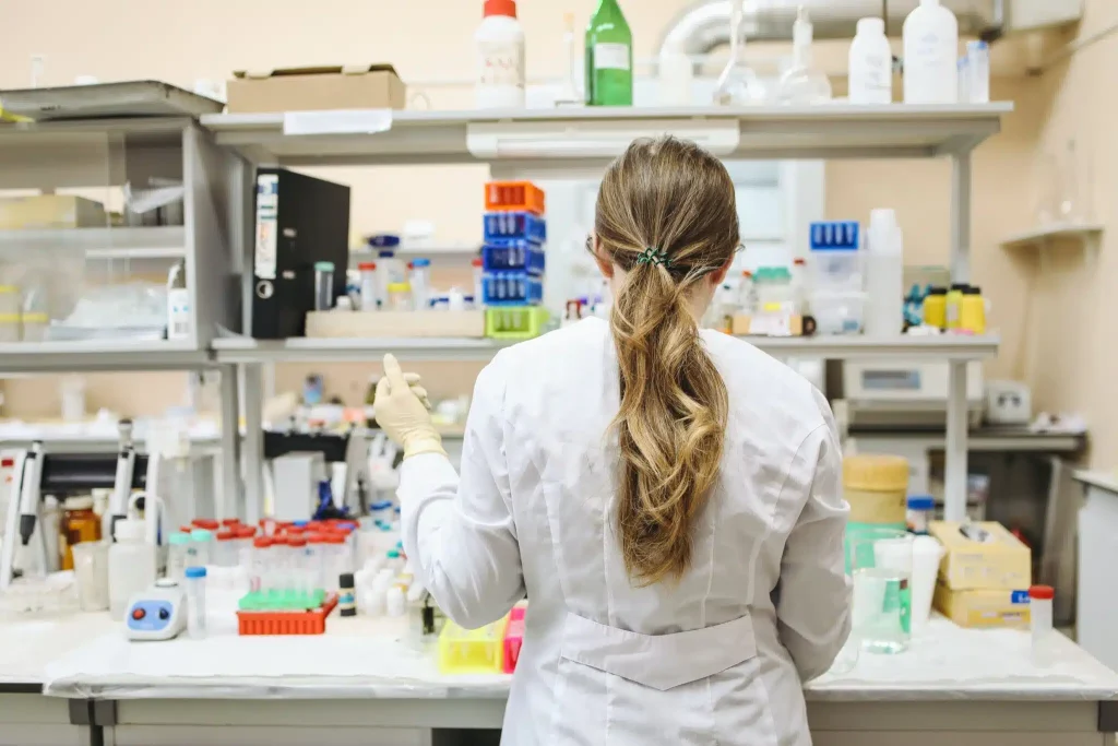 Woman in a lab coat accounting for ketamine shortage in Utah.