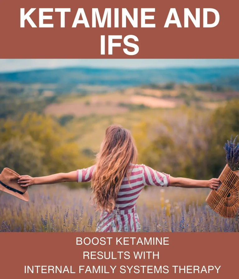 A happy woman extending her arms in nature after learning about ketamine and IFS and how they work together.